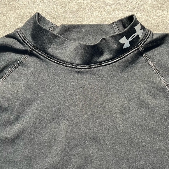 Under Armour Compression Shirt Mens Large Black Long Sleeve Athletic - Picture 2 of 5